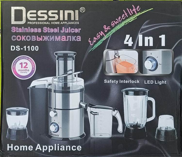 آبمیوه گیری ۴ کاره دسینی مدل DS1100 ظرفیت ۱ لیتر