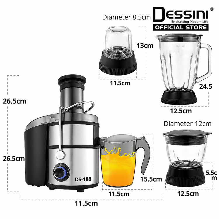 آبمیوه گیری چهار کاره دسینی مدل DS1188